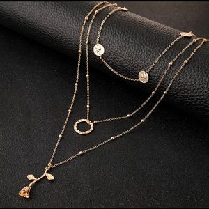 Tocona Gold Rose Layered Necklaces